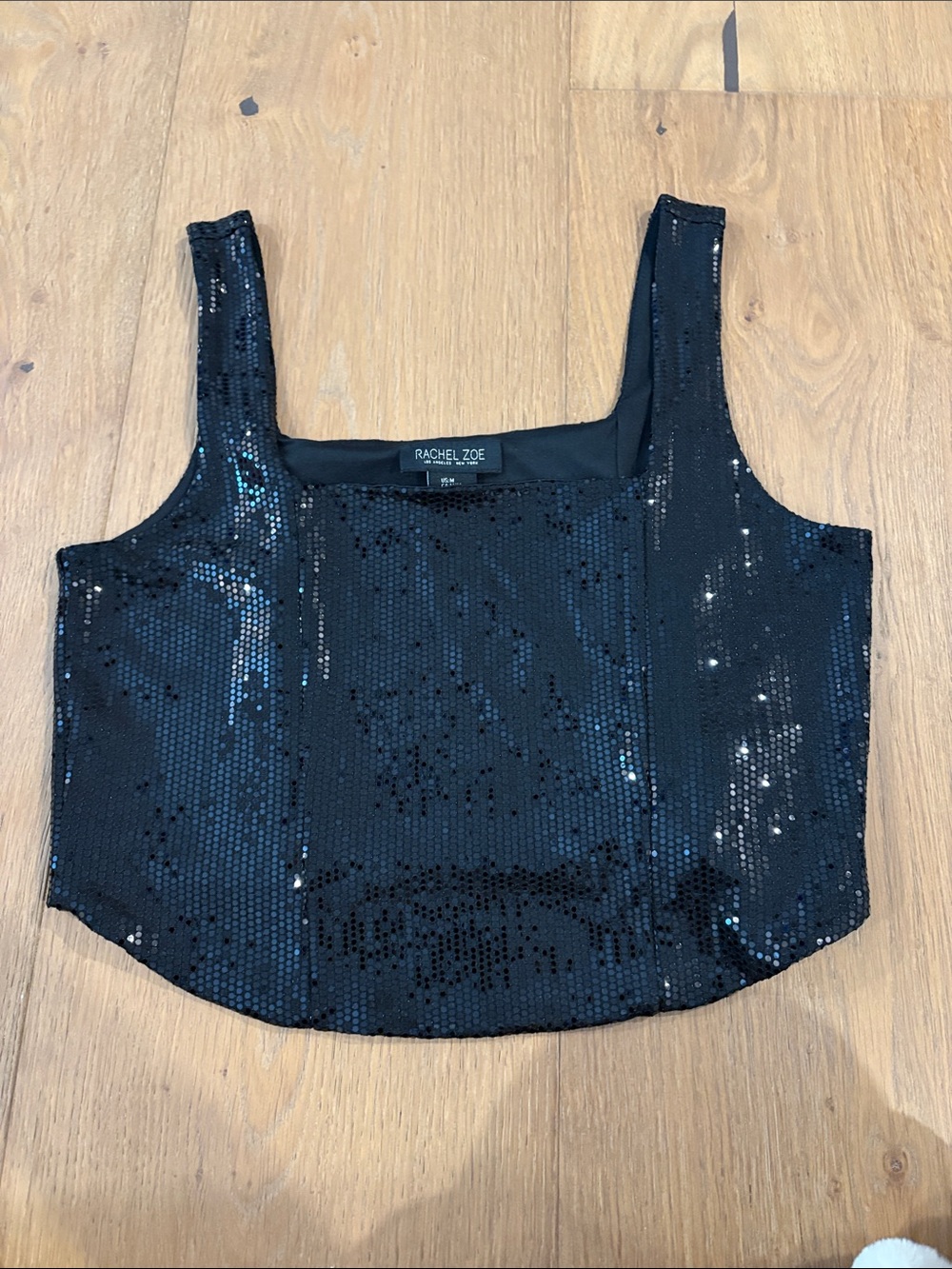 Rachel Zoe Black Sequin Camisole Tank